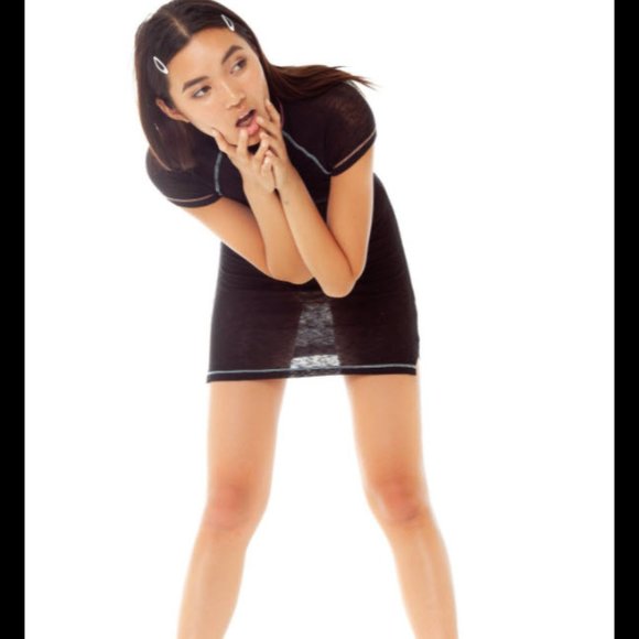 ARE YOU AM I Black Mini Dress - Picture 2 of 4